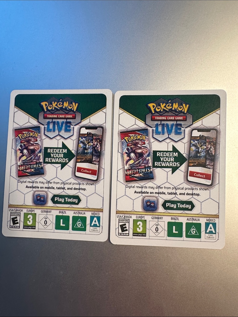 Pokémon Trading Card Game QR Code Card (Lot of 2)